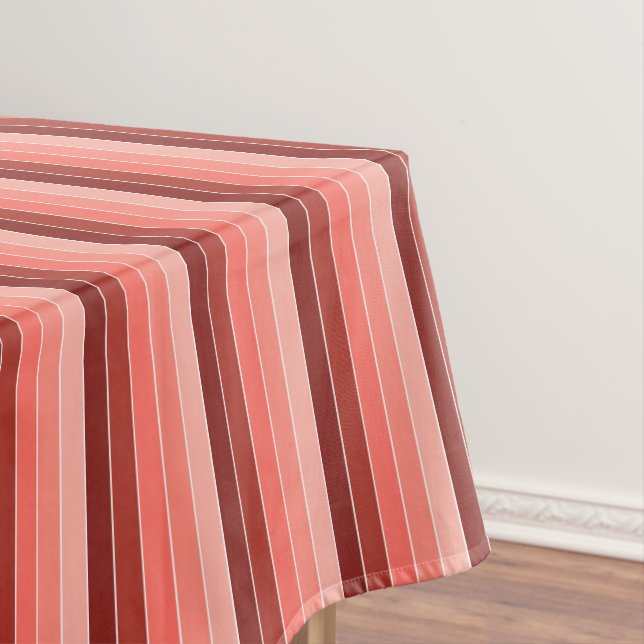 Korallenrosa Streifen Tischdecke (Beispiel)