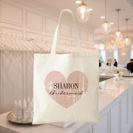 Korallenrosa überwitterte Herz-Bräute Totbeutel Tragetasche