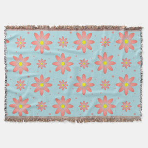 Korallenrosa und pulverblau delikate, daisate Blum Decke