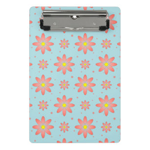 Korallenrosa und pulverblau delikate, daisate Blum Mini Klemmbrett