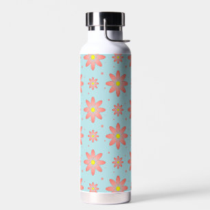 Korallenrosa und pulverblau delikate, daisate Blum Trinkflasche