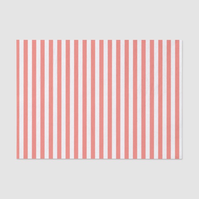 Korallenrosa und weiße Streifen Seidenpapier (Vorderseite)