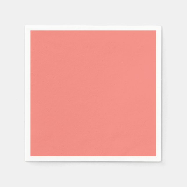 Korallenrosa Uni-Farbe Serviette (Vorderseite)