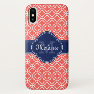 Korallenrosa Welliges Monogramm der marokkanischen Case-Mate iPhone Hülle