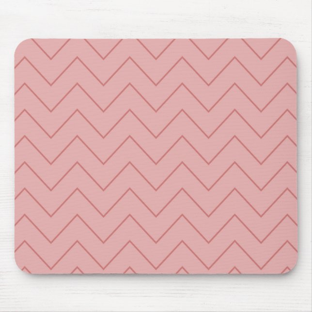 Korallenrosa Zickzack Mousepad (Vorne)