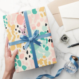 Korallenrost-Pastelblättern Geschenkpapier