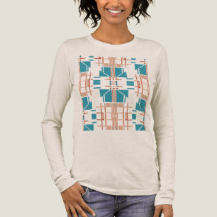 Korallenrost Türkis Southwest-inspirierte Geometri Tri-Blend Shirt