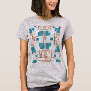 Korallenrost Türkis Südwest-Kunstlook Abstrakt T-Shirt