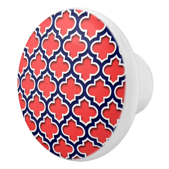 Korallenrot, marokkanisches Marinekatalog #5DS Keramikknauf (Rechts)