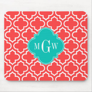 Korallenrot Welke Marokkaner Nr. 6 Monogramm für A Mousepad