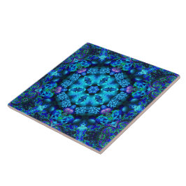Korallenrote Fülle-Mandala-Fliese Fliese