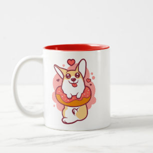 Korallenrote Krapfencorgi-Tasse Zweifarbige Tasse