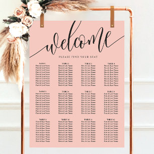 Korallenrote Minimalistische Schrift Hochzeits-Sit Poster