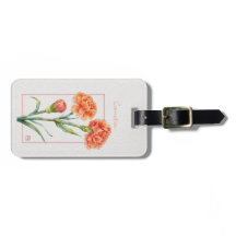 Korallenrote Nelke Botanische Aquarell-Eigenname
