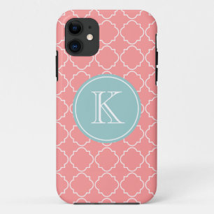 Korallenrote rosa Gittergittermuster iPhone 5 title_seo2
