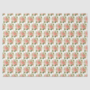 Korallenrote Rosen mit Laub Seidenpapier