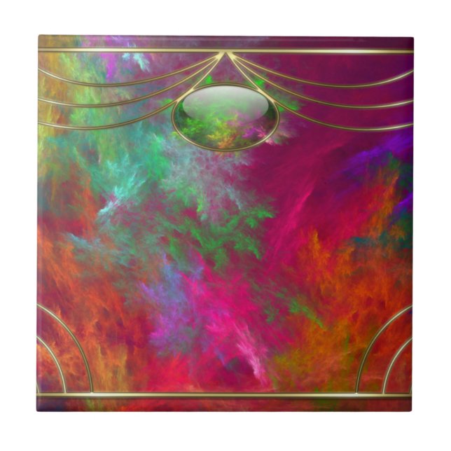 Korallenrote Tiefen-dekorative Fliese (Vorderseite)