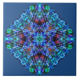Korallenrote Vulkan-Mandala-Fliese Fliese