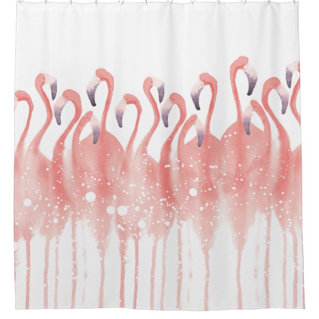 Korallenroter FlamingoDuschvorhang Duschvorhang (Vorderseite)