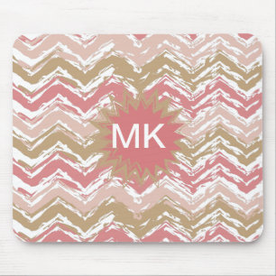 Korallenroter Gewürz-Gekritzel-Zickzack-Zickzack Mousepad