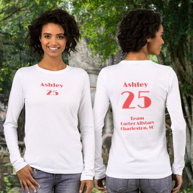 Korallenroter Name, Nummer, Team (Limelight) Tri-Blend Shirt (Von Creator hochgeladen)