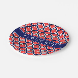 Korallenroter Navy 5c Marokkaner #5DS Navy Name Mo Pappteller