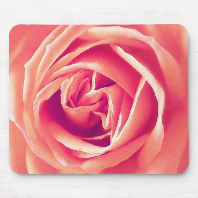 Korallenroter Rosendruck Mousepad (Vorne)