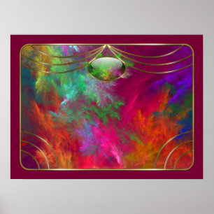 Korallenroter Tiefen-Druck Poster