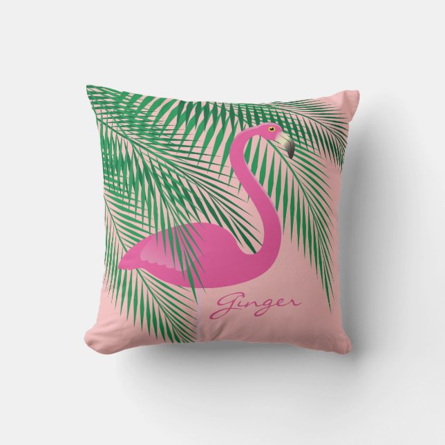 Korallenrotes der Flamingo-Kissen des Ingwers Kissen (Vorderseite)