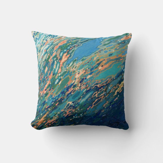 Korallenrotes Marine-Blau und Kissen (Vorderseite)