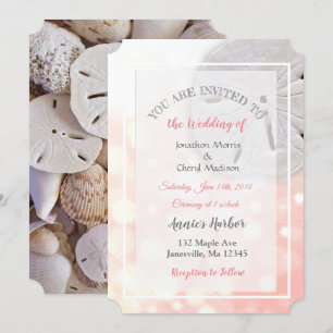 Korallensand Dollar Hochzeitseinladungen Einladung