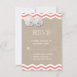 Korallensand Dollar & Zickzack UAWG RSVP Karte