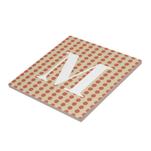 Korallenspitzgeräusche Punkte mit Monogramm Fliese