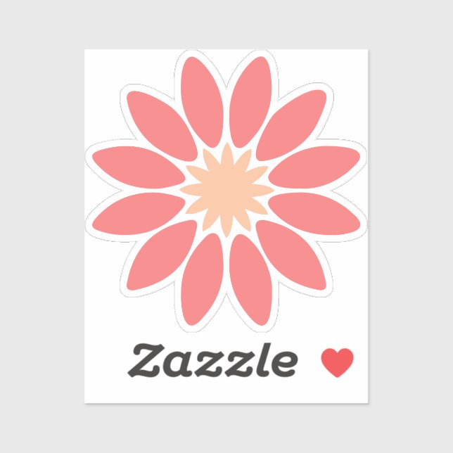Korallenstilisierte Daisy kundenspezifisch geschni Aufkleber (Blatt)