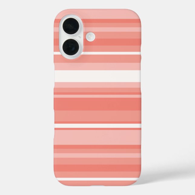 Korallenstreifen iPhone 16 Hülle (Rückseite)