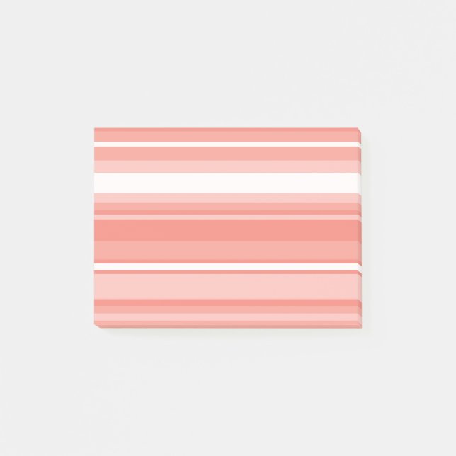 Korallenstreifen Post-it Klebezettel (Vorderseite)