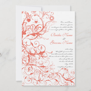 Korallenvögel & Wirbel Hochzeitseinladungen Einladung