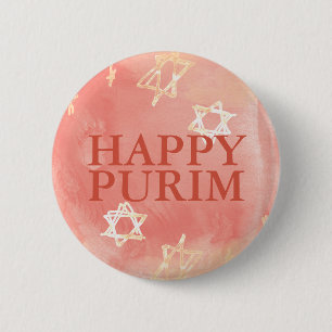 Korallenwasserfarbe PAPPY PURIM und Jüdische Gold Button