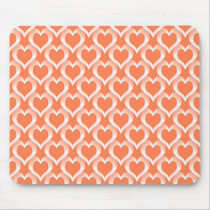 Korallenweißes Herzen Muster Mousepad