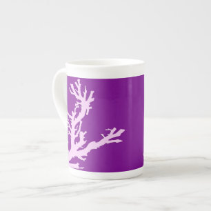 Korallenzweig - Amethyst und Orchid Prozellantasse