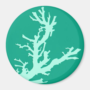 Korallenzweig - aquamarin und Meeresgrün Magnet