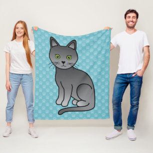 Korat-Katze mit runden grünen Augen Fleecedecke