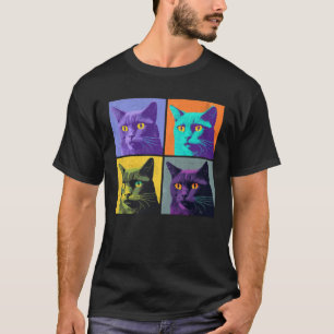 Korat-Katze Pop Illustration Farbige Tier Frauen   T-Shirt