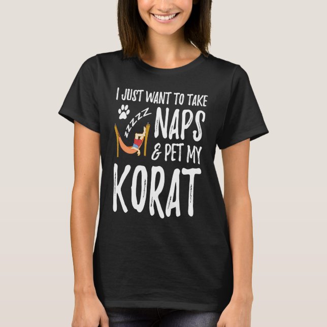 Korat Mama Nickerchen Cat Mama Idee T-Shirt (Vorderseite)