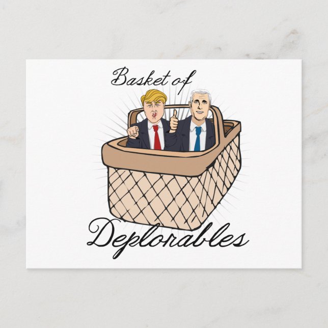 Korb der Bedauernswerte - Trump Pence - Anti-Trump Postkarte (Vorderseite)