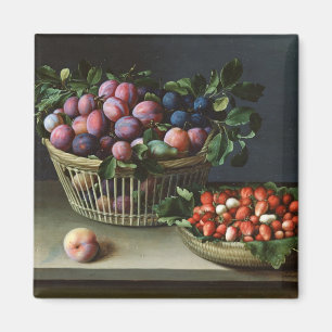 Korb der Pflaumen und Korb der Erdbeeren, 1632 Magnet