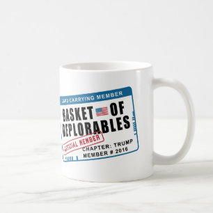 Korb des Deplorables Karten-tragenden Mitgliedes Kaffeetasse