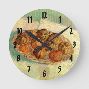 Korb mit Äpfeln an Pissarro von Vincent van Gogh Runde Wanduhr