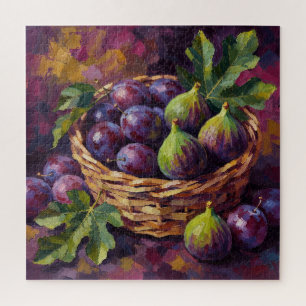 Korb mit Feigen und Pflaumen Ölmalerei Kunst