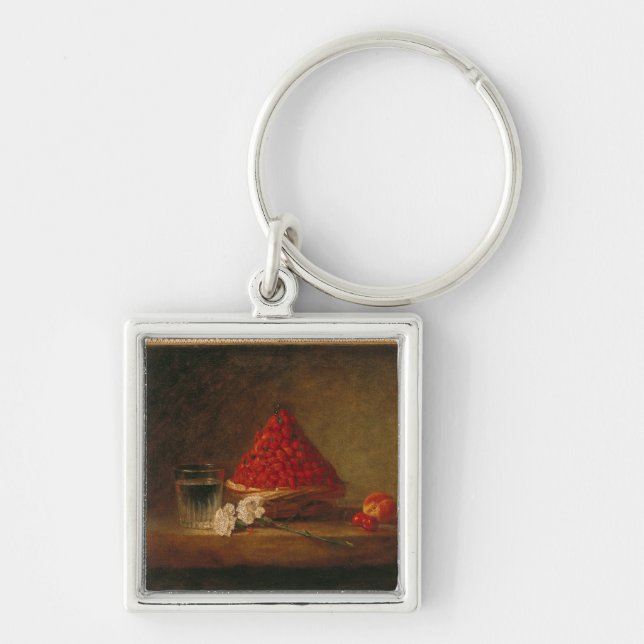 Korb mit Walderdbeeren, c.1761 Schlüsselanhänger (Vorne)